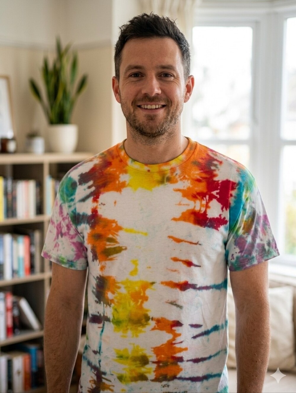 One Of Kind Rainbow Tie Dyed Shirt Size L
